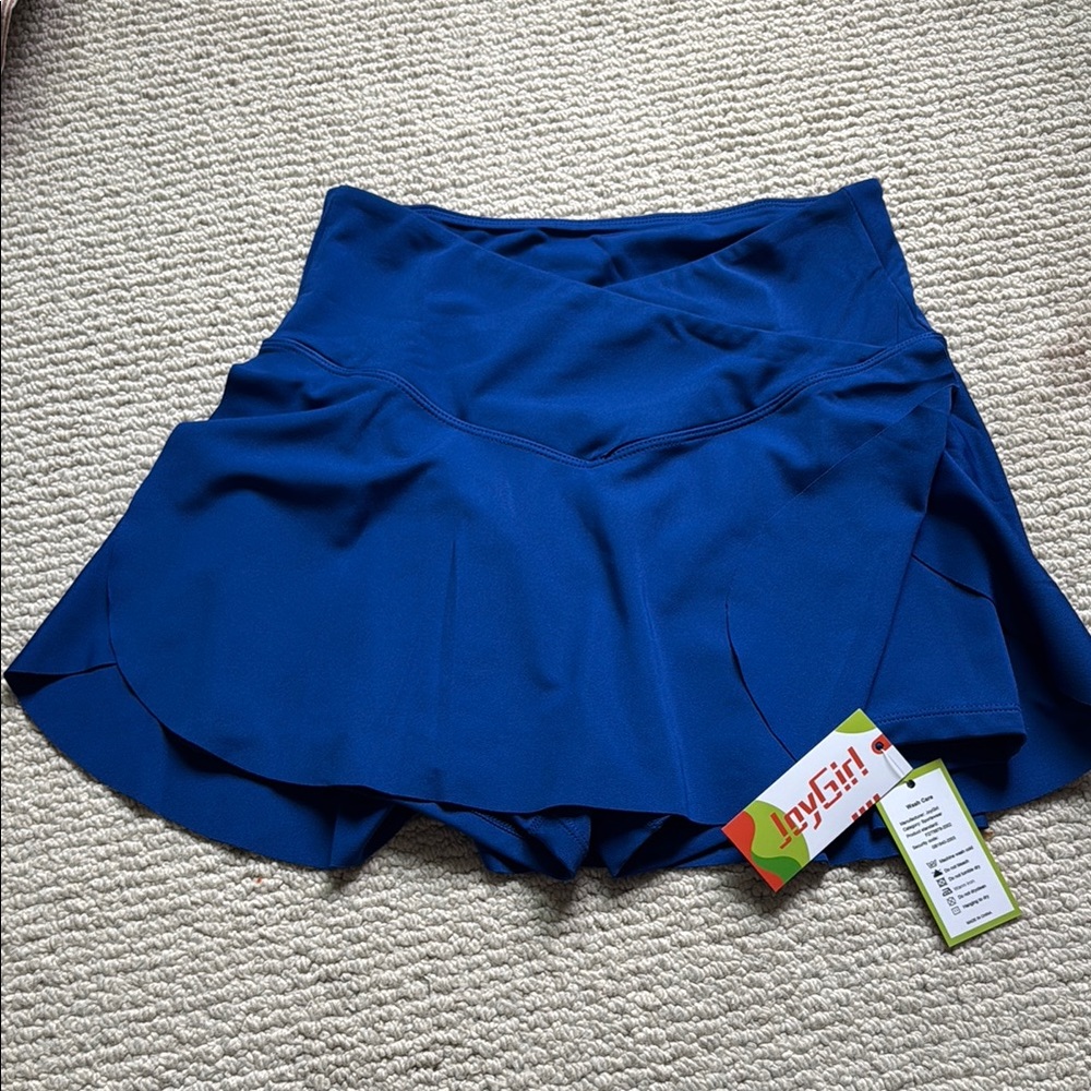NWT Vibrant Blue Skort with Crisscross waist band